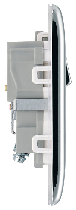 BG NPC21W Nexus Metal Single Socket 13A - White Insert - Polished Chrome (5 Pack) - westbasedirect.com