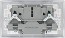 BG NPC22UAC12W Nexus Metal 13A Double Switched Power Socket + USB A+C (12W) - Polished Chrome + White Insert - westbasedirect.com