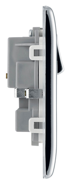 BG NPC22W Nexus Metal Double Socket 13A - White Insert - Polished Chrome - westbasedirect.com