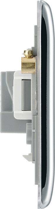 BG NPC28W Nexus Metal Unswitched Round Pin Socket 2A - White Insert - Polished Chrome - westbasedirect.com