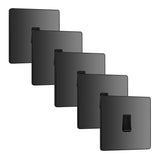 BG Evolve PCDBC12Bx5 20A 16AX 2 Way Single Light Switch - Black Chrome (Black) (5 Pack) - westbasedirect.com