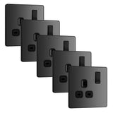 BG Evolve PCDBC21Bx5 13A Single Switched Power Socket - Black Chrome (Black) (5 Pack) - westbasedirect.com
