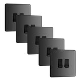 BG Evolve PCDBC42Bx5 20A 16AX 2 Way Double Light Switch - Black Chrome (Black) (5 Pack) - westbasedirect.com