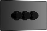 BG Evolve PCDBC83B 2-Way Trailing Edge LED 200W Triple Dimmer Switch Push On/Off - Black Chrome (Black) - westbasedirect.com