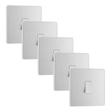 BG Evolve PCDBS12Wx5 20A 16AX 2 Way Single Light Switch - Brushed Steel (White) (5 Pack) - westbasedirect.com