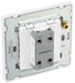 BG Evolve PCDBS13EW 20A 16AX 2 Way Single Intermediate Light Switch, Edge to Edge Rocker - Brushed Steel (White) - westbasedirect.com