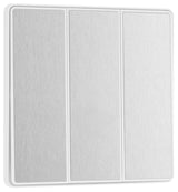 BG Evolve PCDBS43EW 20A 16AX 2 Way Triple Light Switch, Edge to Edge Rocker - Brushed Steel (White) - westbasedirect.com