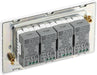 BG Evolve PCDBS84W 2-Way Trailing Edge LED 200W Quadruple Dimmer Switch Push On/Off - Brushed Steel (White) - westbasedirect.com