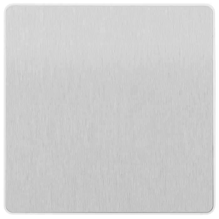 BG Evolve PCDBS94W Single Blank Plate - Brushed Steel (White)