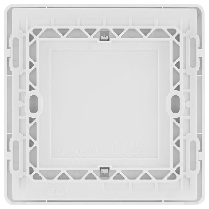 BG Evolve PCDBS94W Single Blank Plate - Brushed Steel (White)