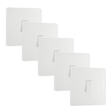 BG Evolve PCDCL12Wx5 20A 16AX 2 Way Single Light Switch - Pearlescent White (White) (5 Pack) - westbasedirect.com