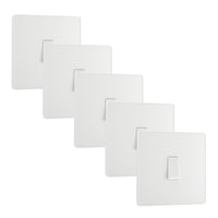 BG Evolve PCDCL12Wx5 20A 16AX 2 Way Single Light Switch - Pearlescent White (White) (5 Pack)