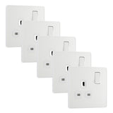 BG Evolve PCDCL21Wx5 13A Single Switched Power Socket - Pearlescent White (White) (5 Pack) - westbasedirect.com