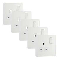 BG Evolve PCDCL21Wx5 13A Single Switched Power Socket - Pearlescent White (White) (5 Pack)