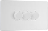 BG Evolve PCDCL83W 2-Way Trailing Edge LED 200W Triple Dimmer Switch Push On/Off - Pearlescent White (White) - westbasedirect.com