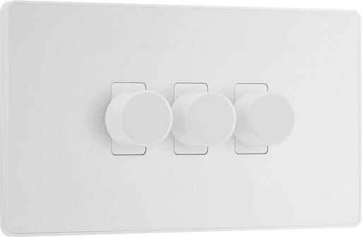 BG Evolve PCDCL83W 2-Way Trailing Edge LED 200W Triple Dimmer Switch Push On/Off - Pearlescent White (White) - westbasedirect.com