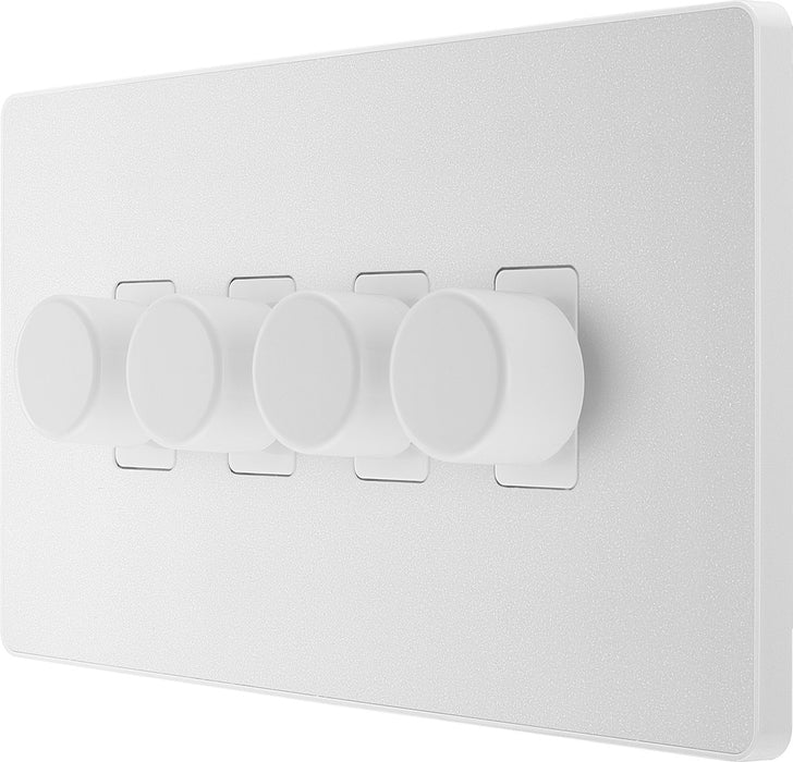 BG Evolve PCDCL84W 2-Way Trailing Edge LED 200W Quadruple Dimmer Switch Push On/Off - Pearlescent White (White) - westbasedirect.com