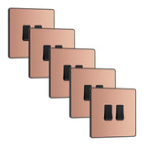 BG Evolve PCDCP42Bx5 20A 16AX 2 Way Double Light Switch - Polished Copper (Black) (5 Pack) - westbasedirect.com