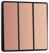 BG Evolve PCDCP43EB 20A 16AX 2 Way Triple Light Switch, Edge to Edge Rocker - Polished Copper (Black) - westbasedirect.com