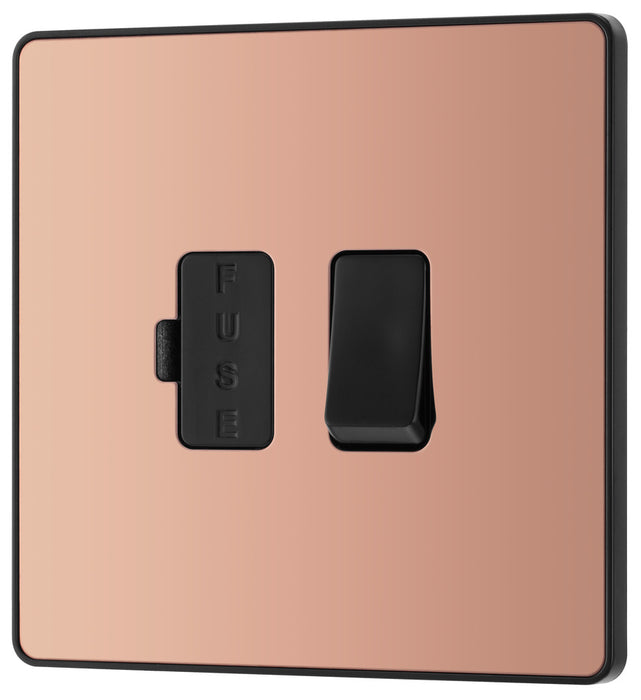 BG Evolve PCDCP50B 13A Switched Fused Connection Unit - Polished Copper (Black)