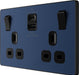BG Evolve PCDDB22UAC45B 13A Double Switched Power Socket + USB A+C (45W) - Matt Blue (Black) - westbasedirect.com