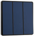 BG Evolve PCDDB43EB 20A 16AX 2 Way Triple Light Switch, Edge to Edge Rocker - Matt Blue (Black) - westbasedirect.com