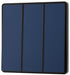 BG Evolve PCDDB43EB 20A 16AX 2 Way Triple Light Switch, Edge to Edge Rocker - Matt Blue (Black) - westbasedirect.com