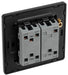 BG Evolve PCDDB43EB 20A 16AX 2 Way Triple Light Switch, Edge to Edge Rocker - Matt Blue (Black) - westbasedirect.com