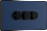 BG Evolve PCDDB83B 2-Way Trailing Edge LED 200W Triple Dimmer Switch Push On/Off - Matt Blue (Black) - westbasedirect.com