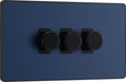 BG Evolve PCDDB83B 2-Way Trailing Edge LED 200W Triple Dimmer Switch Push On/Off - Matt Blue (Black) - westbasedirect.com