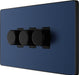 BG Evolve PCDDB83B 2-Way Trailing Edge LED 200W Triple Dimmer Switch Push On/Off - Matt Blue (Black) - westbasedirect.com