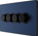 BG Evolve PCDDB84B 2-Way Trailing Edge LED 200W Quadruple Dimmer Switch Push On/Off - Matt Blue (Black) - westbasedirect.com