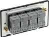 BG Evolve PCDDB84B 2-Way Trailing Edge LED 200W Quadruple Dimmer Switch Push On/Off - Matt Blue (Black) - westbasedirect.com