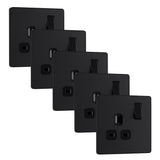BG Evolve PCDMB21Bx5 13A Single Switched Power Socket - Matt Black (Black) (5 Pack) - westbasedirect.com