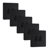 BG Evolve PCDMB42Bx5 20A 16AX 2 Way Double Light Switch - Matt Black (Black) (5 Pack) - westbasedirect.com
