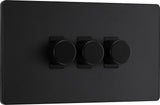 BG Evolve PCDMB83B 2-Way Trailing Edge LED 200W Triple Dimmer Switch Push On/Off - Matt Black (Black) - westbasedirect.com