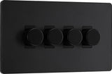 BG Evolve PCDMB84B 2-Way Trailing Edge LED 200W Quadruple Dimmer Switch Push On/Off - Matt Black (Black) - westbasedirect.com