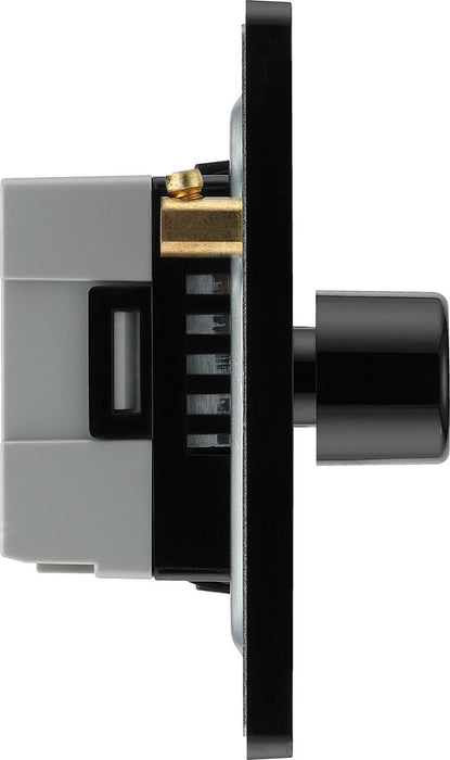 BG Evolve PCDMB84B 2-Way Trailing Edge LED 200W Quadruple Dimmer Switch Push On/Off - Matt Black (Black) - westbasedirect.com