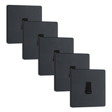BG Evolve PCDMG12Bx5 20A 16AX 2 Way Single Light Switch - Matt Grey (Black) (5 Pack) - westbasedirect.com