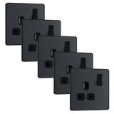 BG Evolve PCDMG21Bx5 13A Single Switched Power Socket - Matt Grey (Black) (5 Pack) - westbasedirect.com