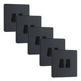 BG Evolve PCDMG42Bx5 20A 16AX 2 Way Double Light Switch - Matt Grey (Black) (5 Pack) - westbasedirect.com