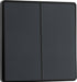 BG Evolve PCDMG42EB 20A 16AX 2 Way Double Light Switch, Edge to Edge Rocker - Matt Grey (Black) - westbasedirect.com