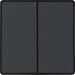 BG Evolve PCDMG42EB 20A 16AX 2 Way Double Light Switch, Edge to Edge Rocker - Matt Grey (Black) - westbasedirect.com