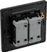BG Evolve PCDMG42EB 20A 16AX 2 Way Double Light Switch, Edge to Edge Rocker - Matt Grey (Black) - westbasedirect.com