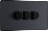 BG Evolve PCDMG83B 2-Way Trailing Edge LED 200W Triple Dimmer Switch Push On/Off - Matt Grey (Black) - westbasedirect.com