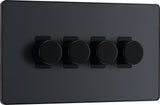 BG Evolve PCDMG84B 2-Way Trailing Edge LED 200W Quadruple Dimmer Switch Push On/Off - Matt Grey (Black) - westbasedirect.com