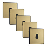 BG Evolve PCDSB12Bx5 20A 16AX 2 Way Single Light Switch - Satin Brass (Black) (5 Pack) - westbasedirect.com