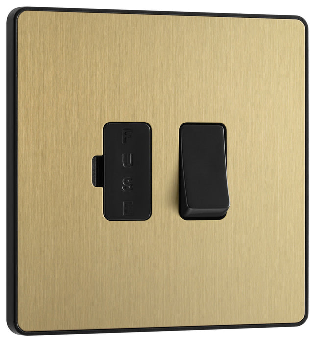 BG Evolve PCDSB50B 13A Switched Fused Connection Unit - Satin Brass (Black)