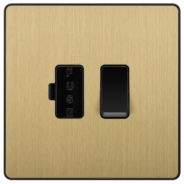 BG Evolve PCDSB50B 13A Switched Fused Connection Unit - Satin Brass (Black)
