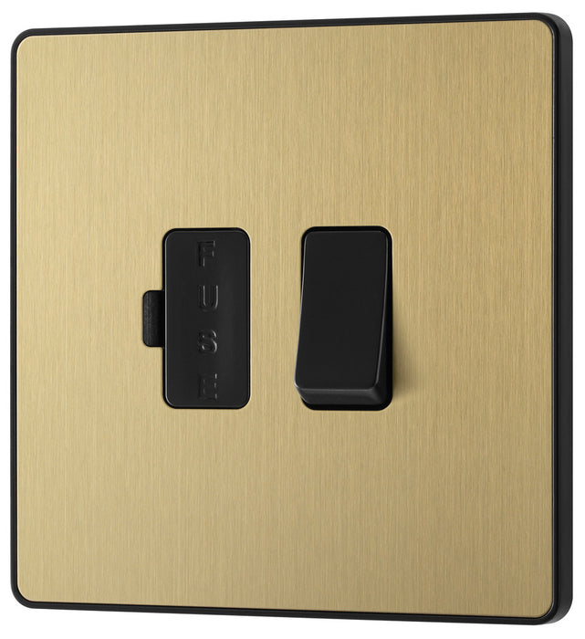 BG Evolve PCDSB50B 13A Switched Fused Connection Unit - Satin Brass (Black)